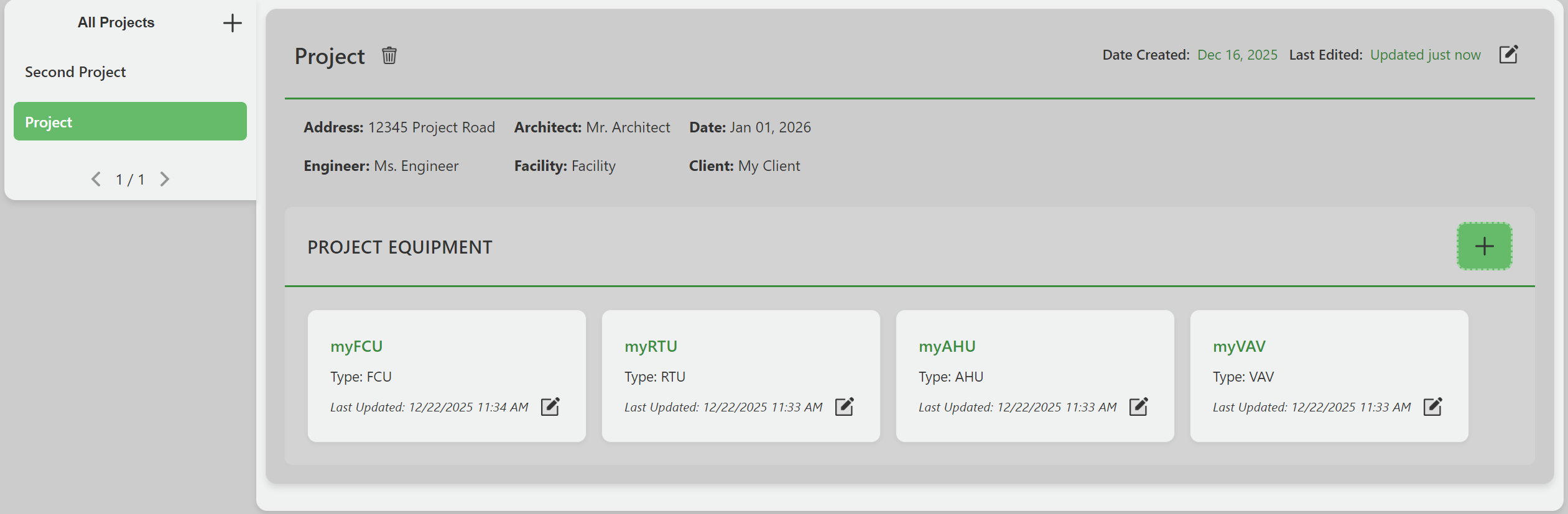 Project Info Screenshot